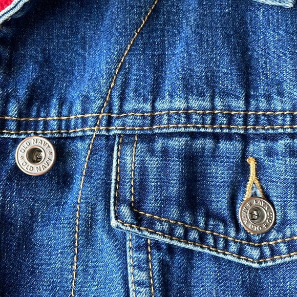 Vintage Old Navy Blue Jeans jacket with red lining - Picture 4 of 6